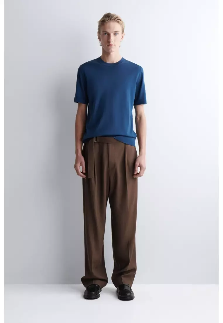 SLIM-FIT MERINO WOOL KNITTED T-SHIRT