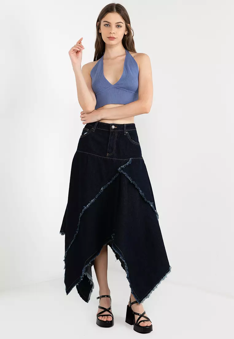 Midi skirt cotton outlet on