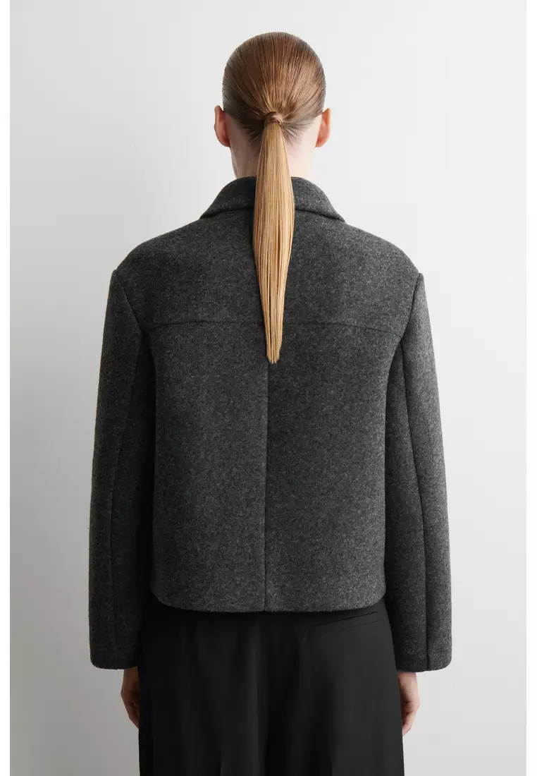 BOILED WOOL-BLEND SHORT JACKET