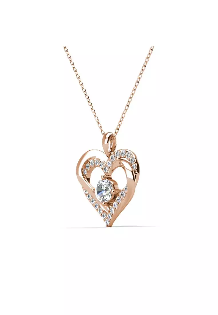 Double Heart Pendant RG - Kalung Crystal by Her Jewellery