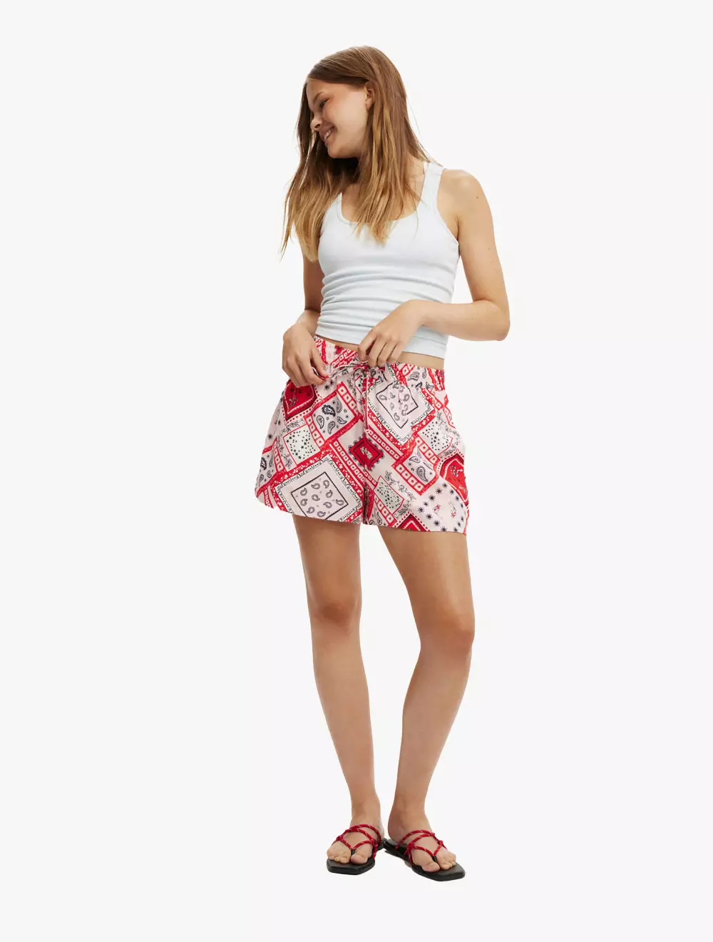 Cotton On - WOVEN SHORTS/SKIRTS - Haven Short - LIMO BANDANA PRINT RED