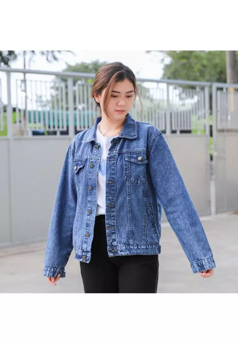 Jaket Jeans Oversize Vintage Blue Acid