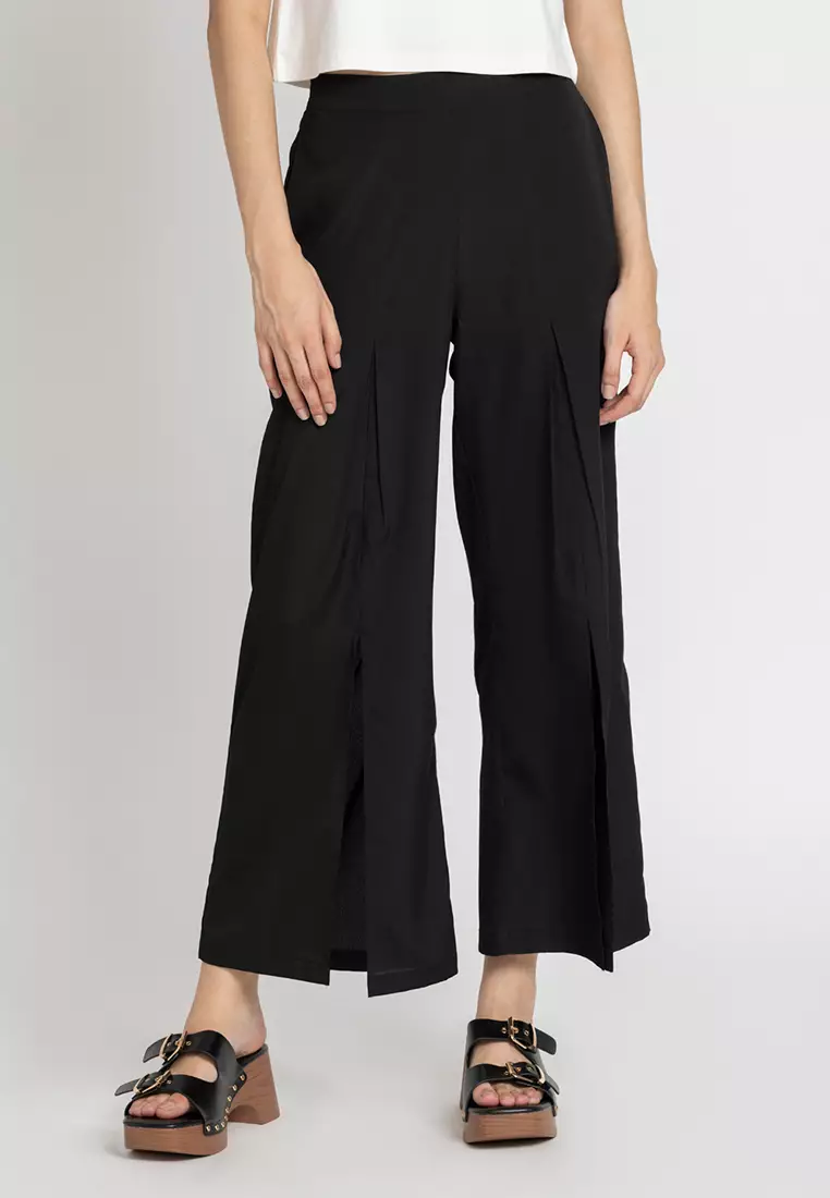Buy Shaye Black Front Slit Casual Trouser 2024 Online ZALORA