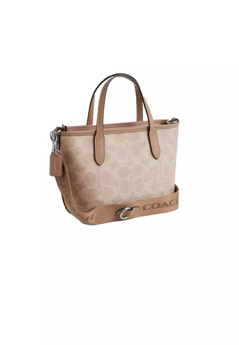 Buy Coach City Mini Tote Bag In Signature Canvas Sand/Taupe