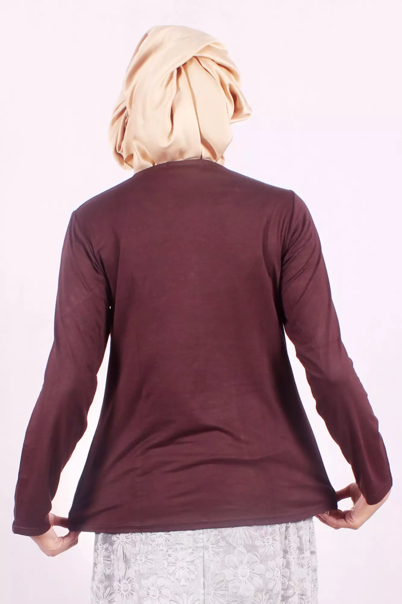 JV Hasanah Lora Inner Blouse Rayon Brown| Manset Blouse Daily Spandex Rayon