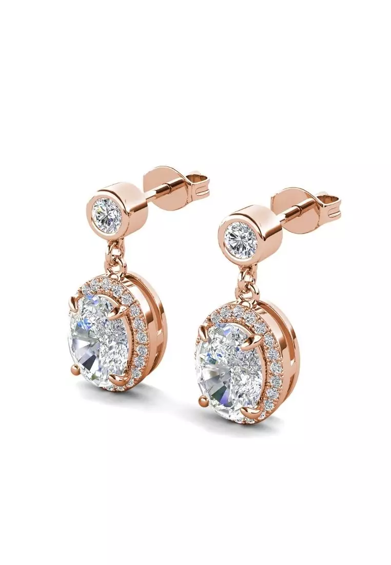Her Jewellery Persephone Earrings - Crushed Ice Stone made with High-carbon diamond & Zircons