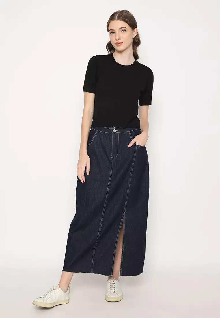Mannequin Maxi Denim Skirt