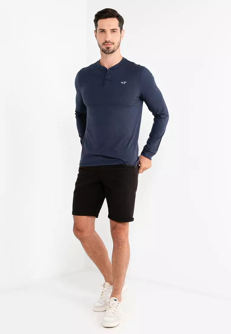 Hollister navy blue long clearance sleeve