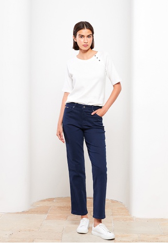 LC WAIKIKI blue Standard Fit Straight Pocket Detail Women's Trousers 83176AA2092135GS_1
