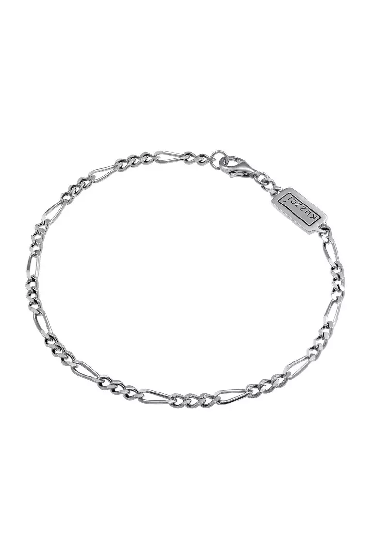 EXCLUSIVE Gelang Perhiasan Perak 925 Pria Figaro Massif Oxidized