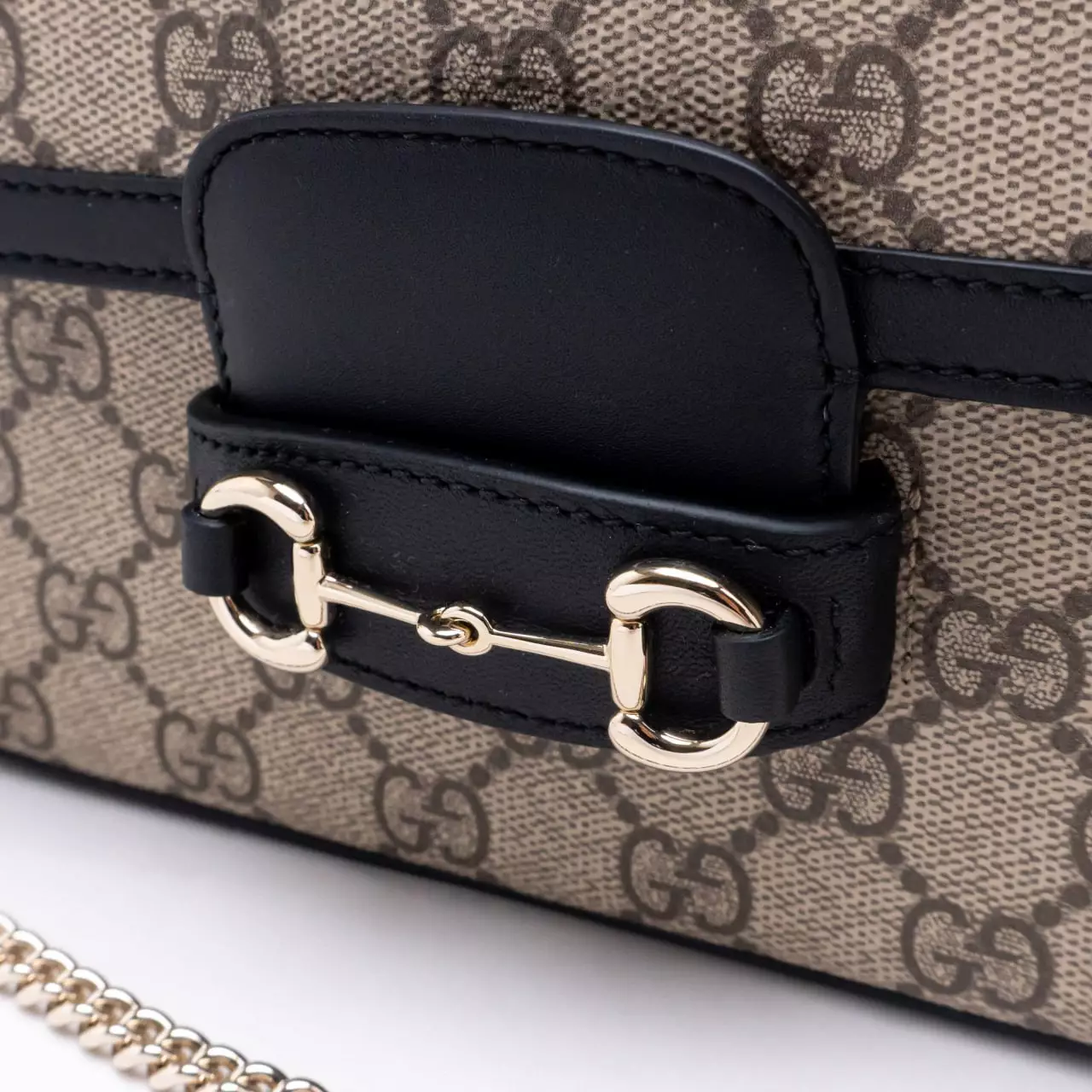 Horsebit 1955 Soft Small Shoulder Bag Supreme Black Beige Ebony