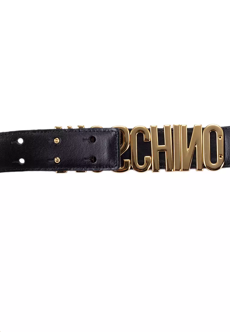 All black hot sale moschino belt