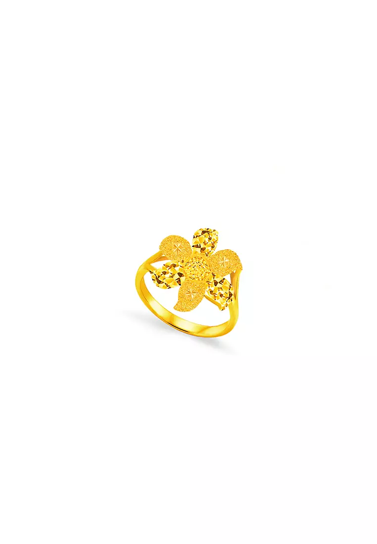 Gold ring with on sale flower