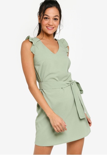 Buy Zalora Young Frilled Back Cut Out Shift Dress Online On Zalora Singapore