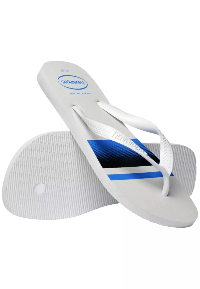 Havaianas Top Basic Flip Flops - White/White/Blue