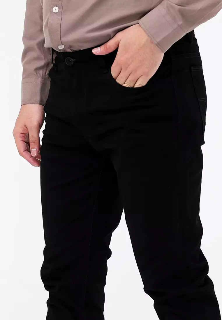 Colored Long Pants Slim Tapered Stretch