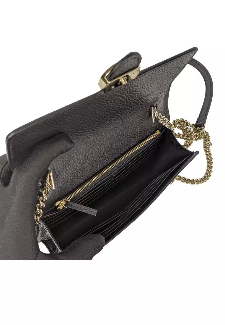 GUCCI Gucci Icon GG Interlocking Wallet On Chain Crossbody Bag Black