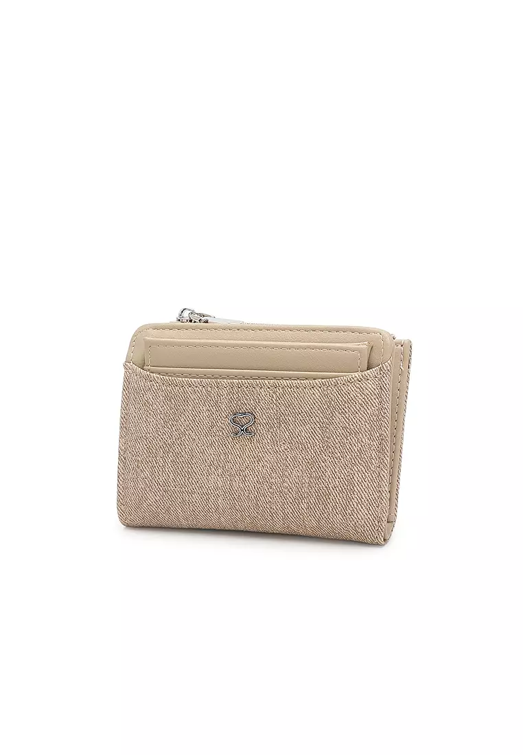 Women's 2 in 1 Purse/Wallet With Coin Compartment (Dompet Wanita 2 in 1 dengan Kompartmen Koin) - Cokelat