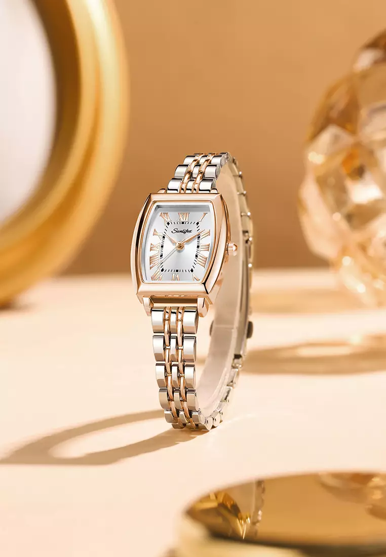 Jam Tangan Wanita Original Vintage Roman Design Anti Air Tali Alloy Jam Tangan Cewek silverwhite