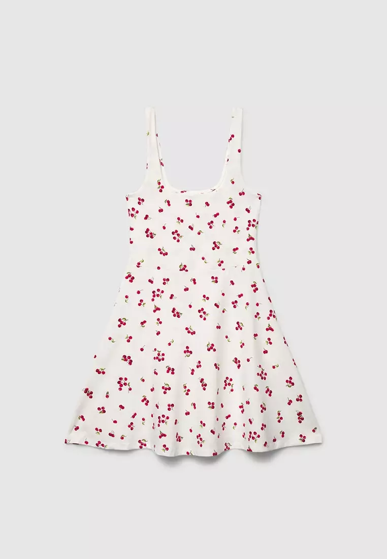 Women's Cherry Print Fit & Flare Mini Dress