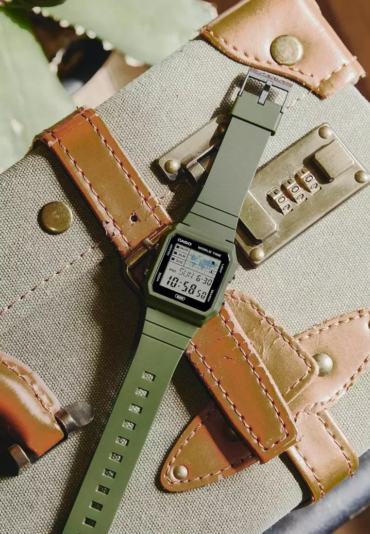 LF-30W-3A Unisex Digital Watch with Green Resin Band