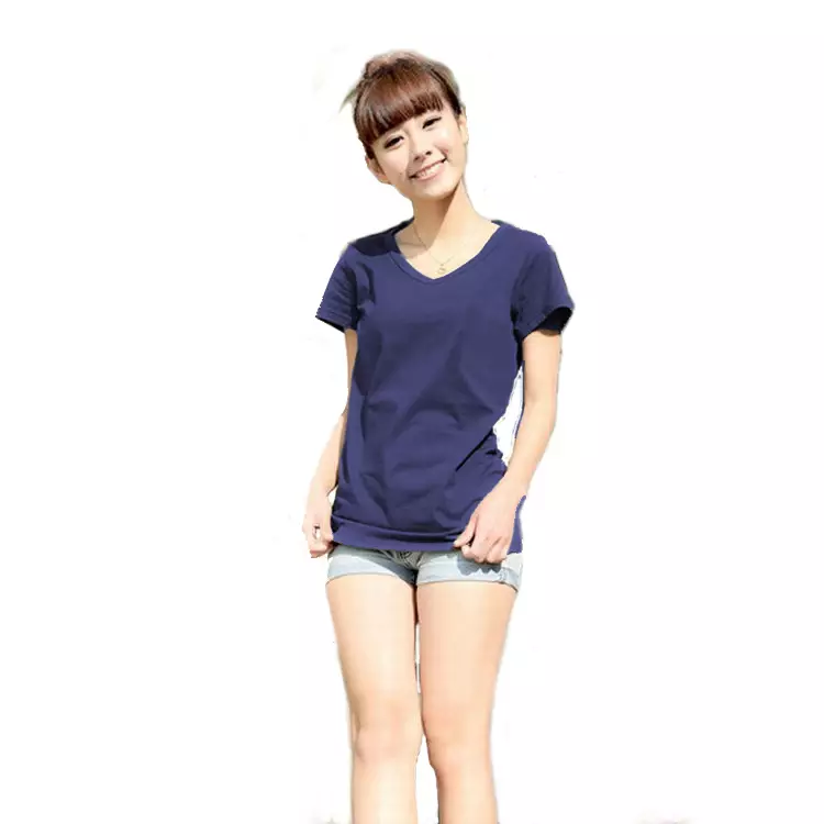 OKECHUKU New Vioree Twotone Kaos Leher V Wanita V Neck T Shirt Size M - Xxl