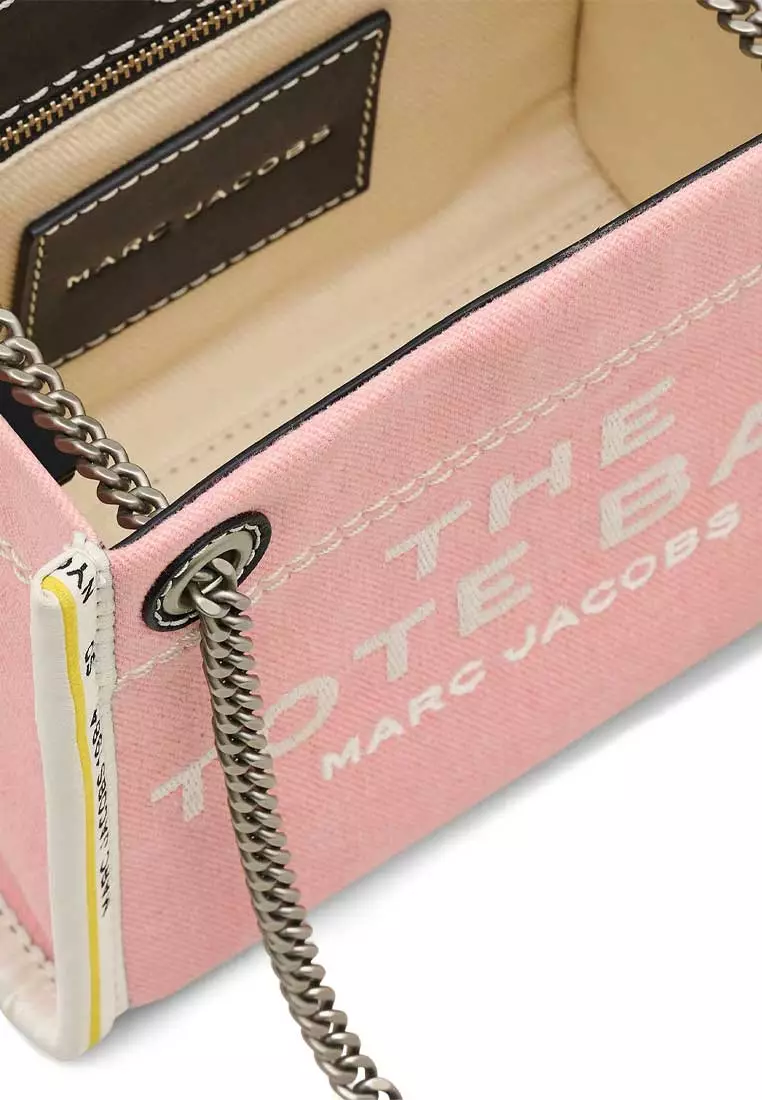 Marc Jacobs The Denim Chain Crossbody Tote Bag Ribbon Pink 2F4HCR016H05 ...