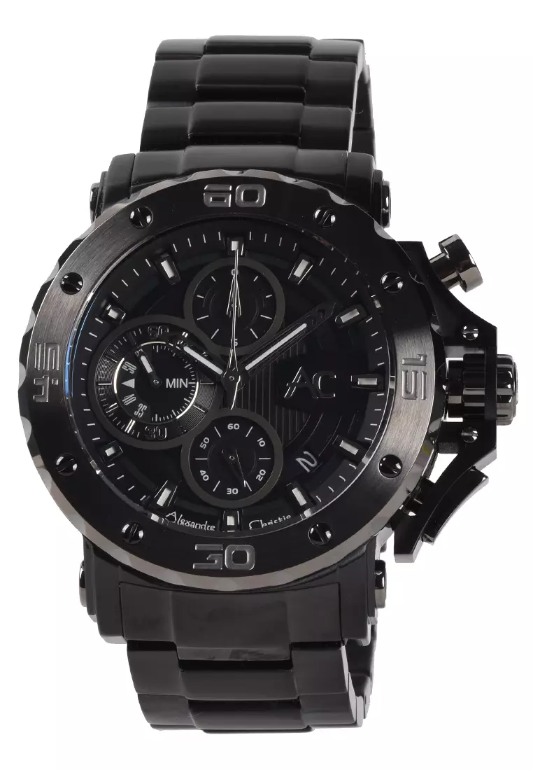 Alexandre Christie Collection - Jam Tangan Pria - Black - Stainless Steel Bracelet - 9205 MCBEPBA