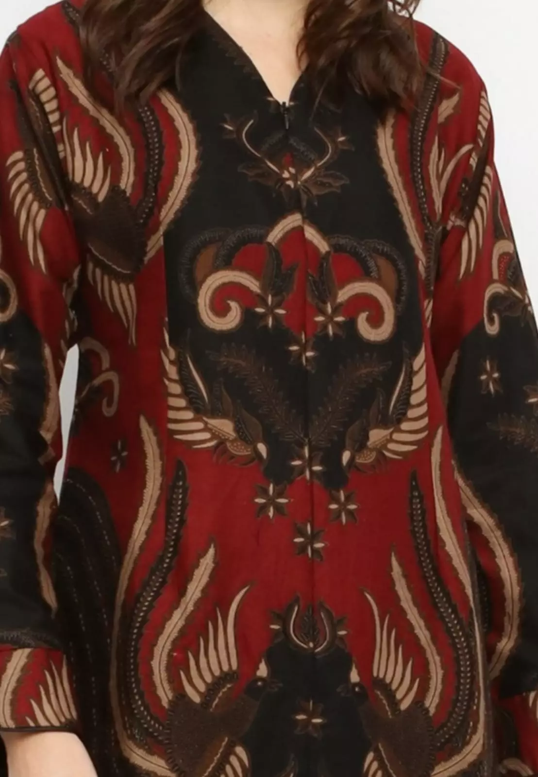 Blouse Batik Halayudha Maron Premium Slimfit Elegant