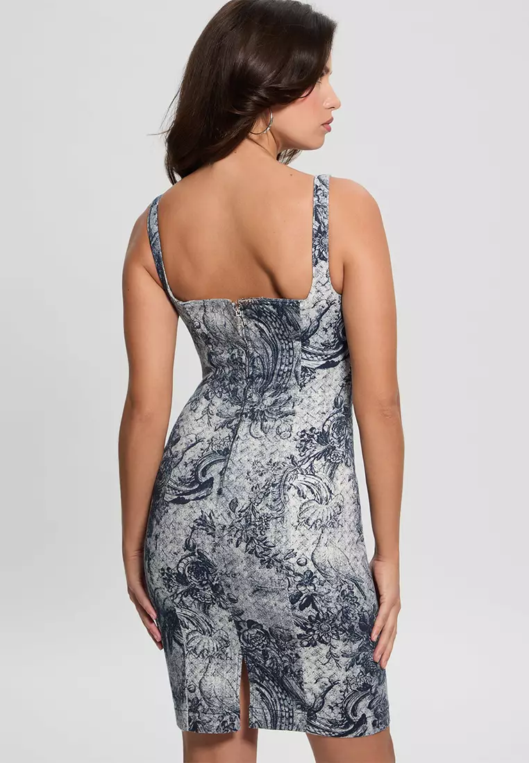 Rexa Printed Denim Dress