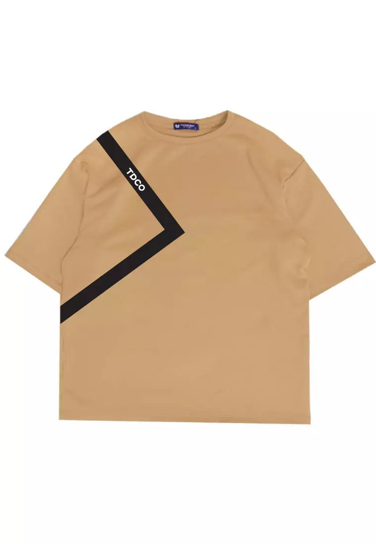 MTV68 Kaos Oversize Distro Pria Triangle Line Tdco khaki