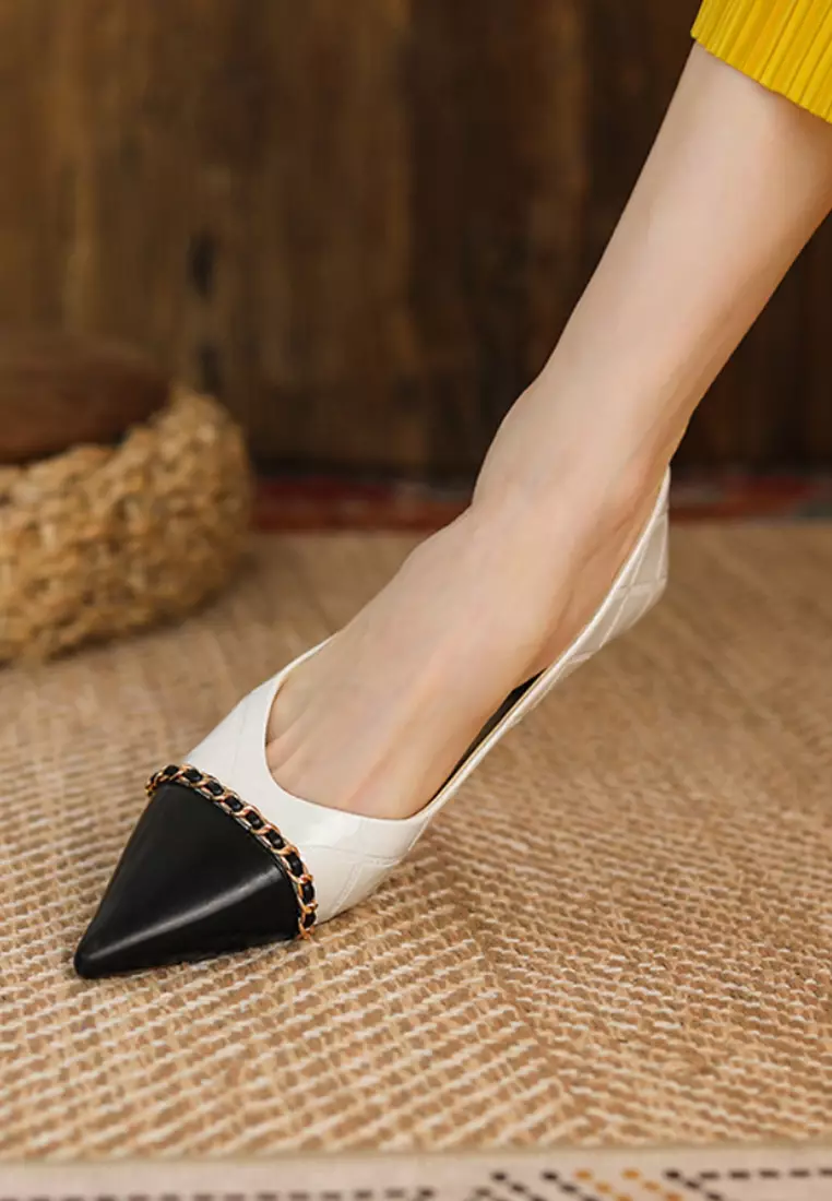 VANSA Color Matching Chain Mid-Heels VSW-H3361