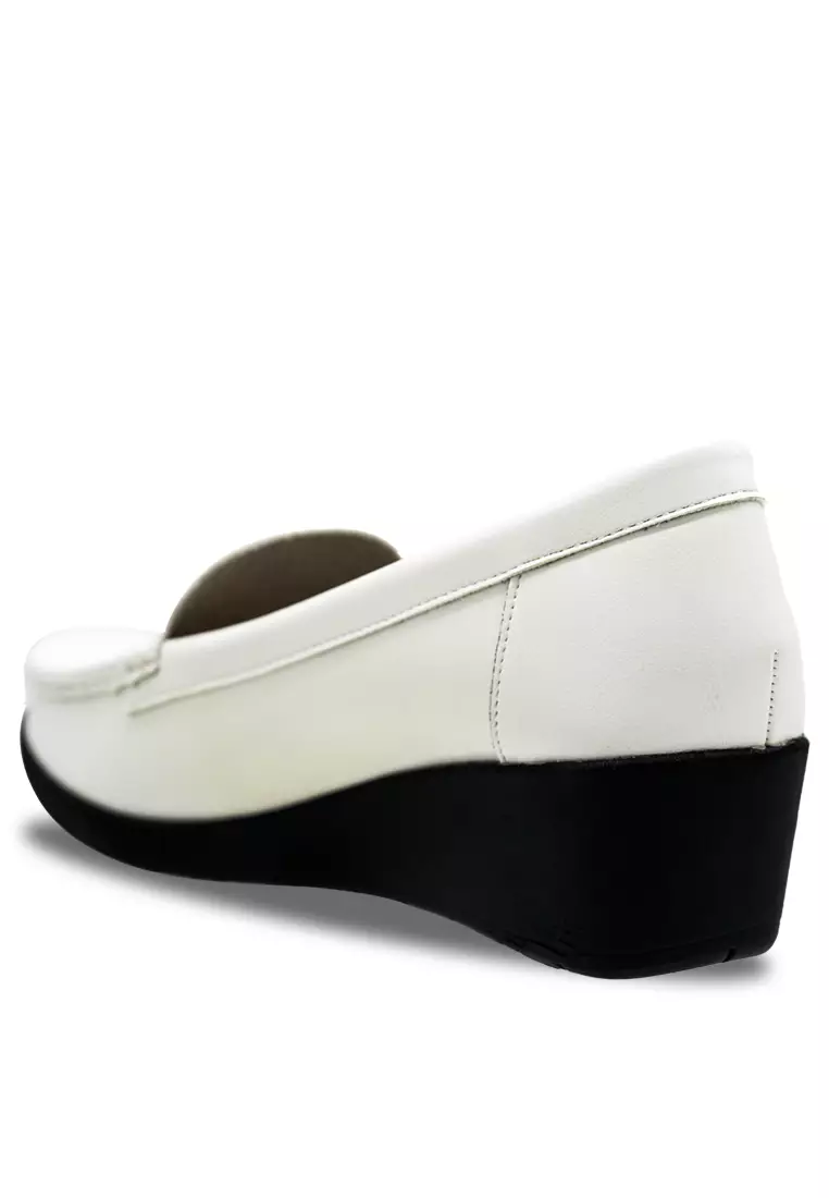 White on sale wedge loafers