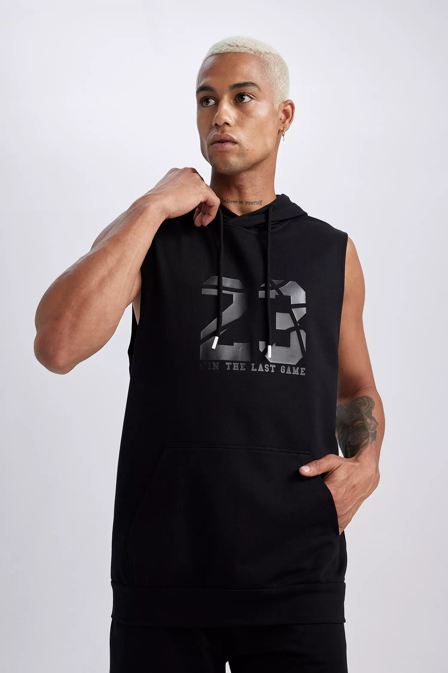 DeFacto Standard Fit Number Printed Hooded Singlet 2024 Buy