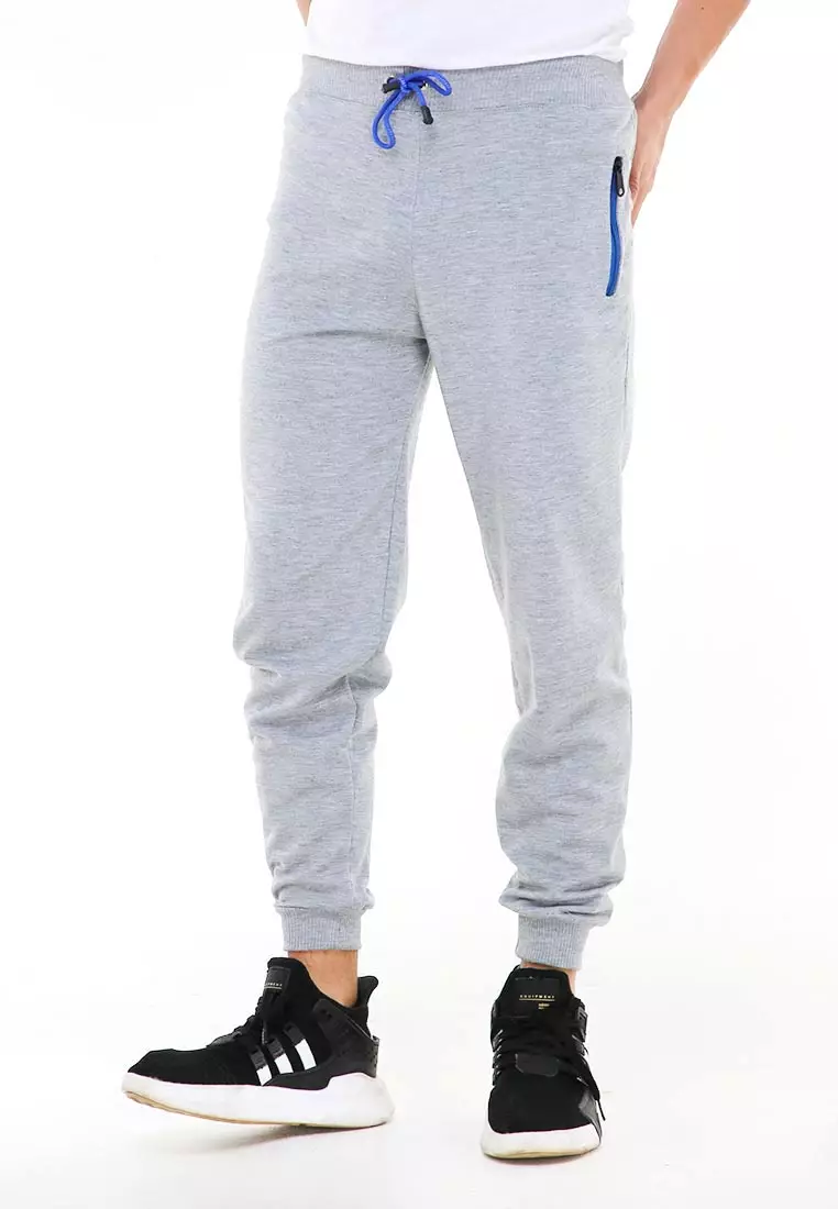 Locko Celana Panjang Jogger Pria Plain Sporty Casual Long Pants Material Babyterry ORIGINAL - Light Gray