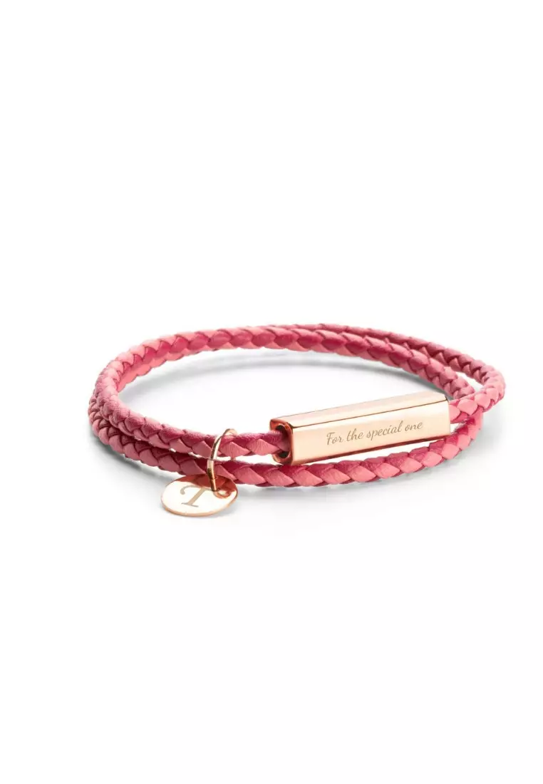Red leather new arrivals wrap bracelet