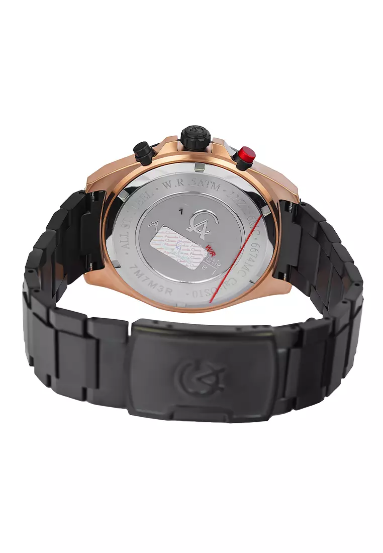 Alexandre Christie 6674 MCBBRBA - Jam Tangan Analog Pria - Rosegold Black - Stainless Steel