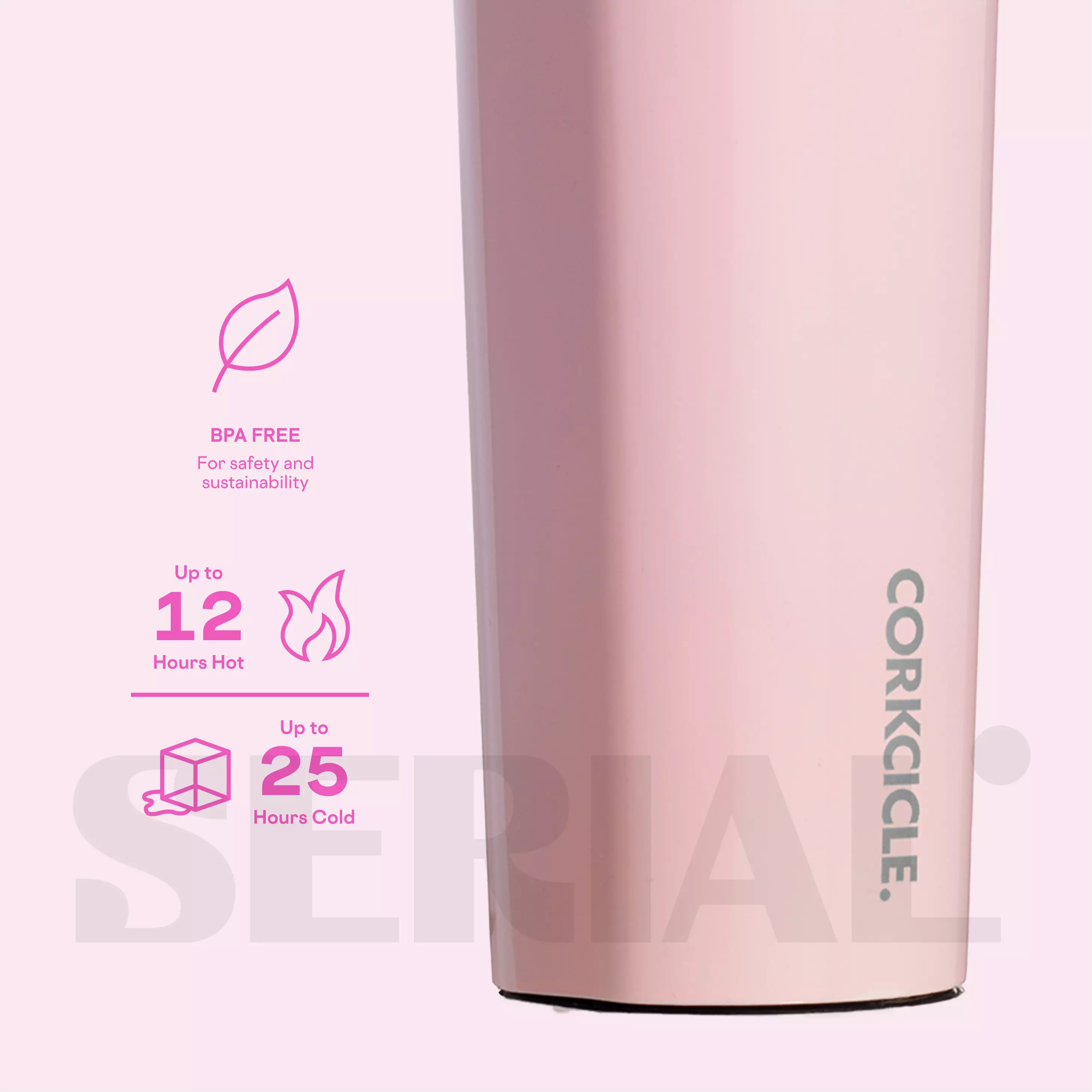 CORKCICLE® Canteen 9oz - Classic Rose Quartz