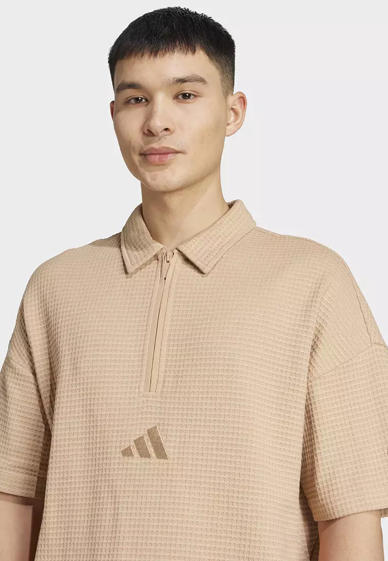 All SZN Waffle Knit Half-Zip Polo Shirt