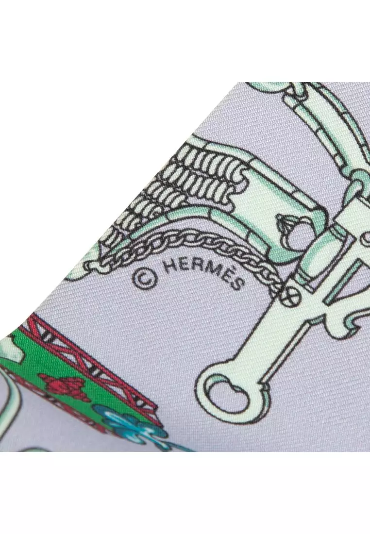 Pre-Loved Hermès Mors Et Gourmettes Remix Silk Twilly Scarf