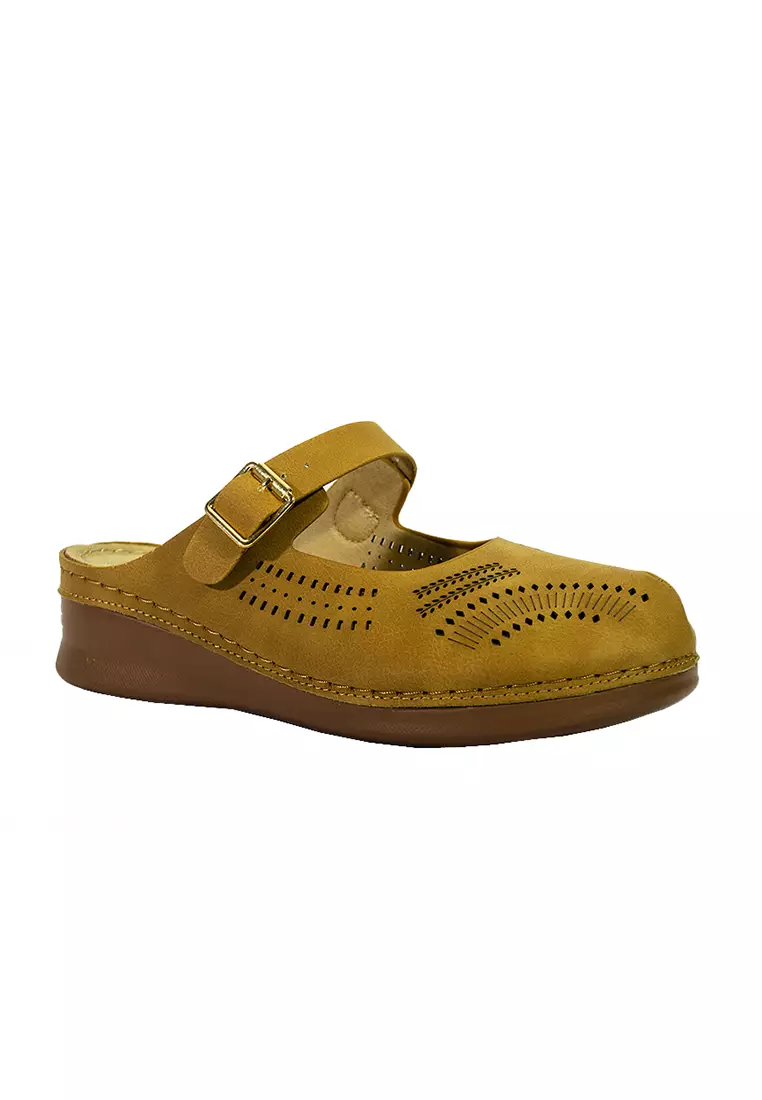 Women's Mules Sandals LX 27190 Dark Beige C58 C67