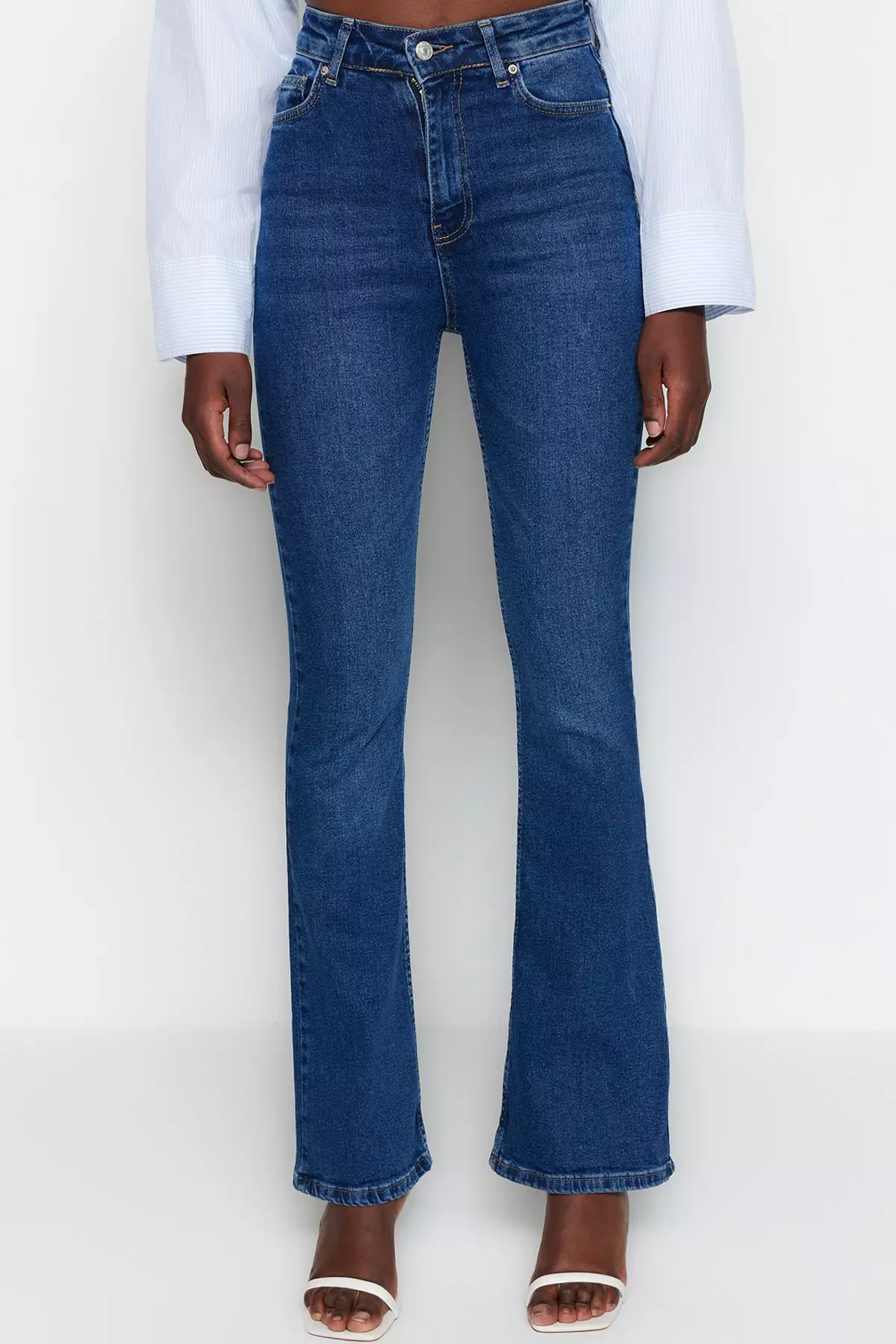 Buy Trendyol High Waist Flare Jeans 2024 Online ZALORA Philippines