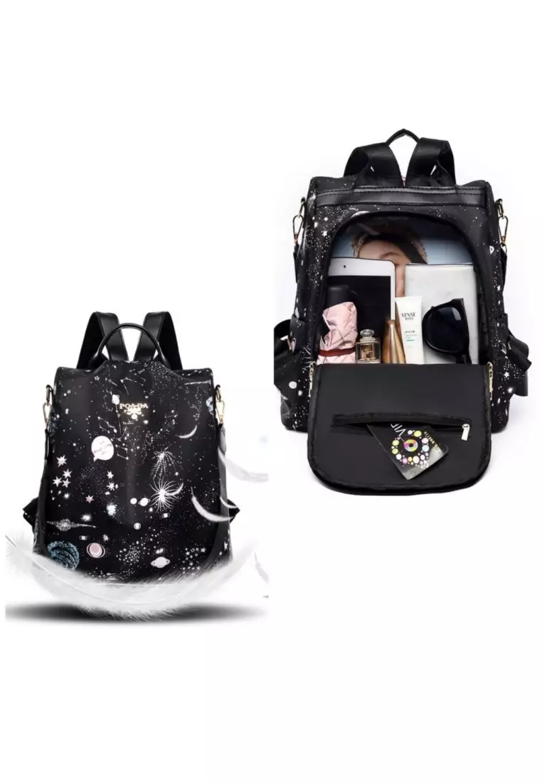 Poaba Black Waterproof Backpack