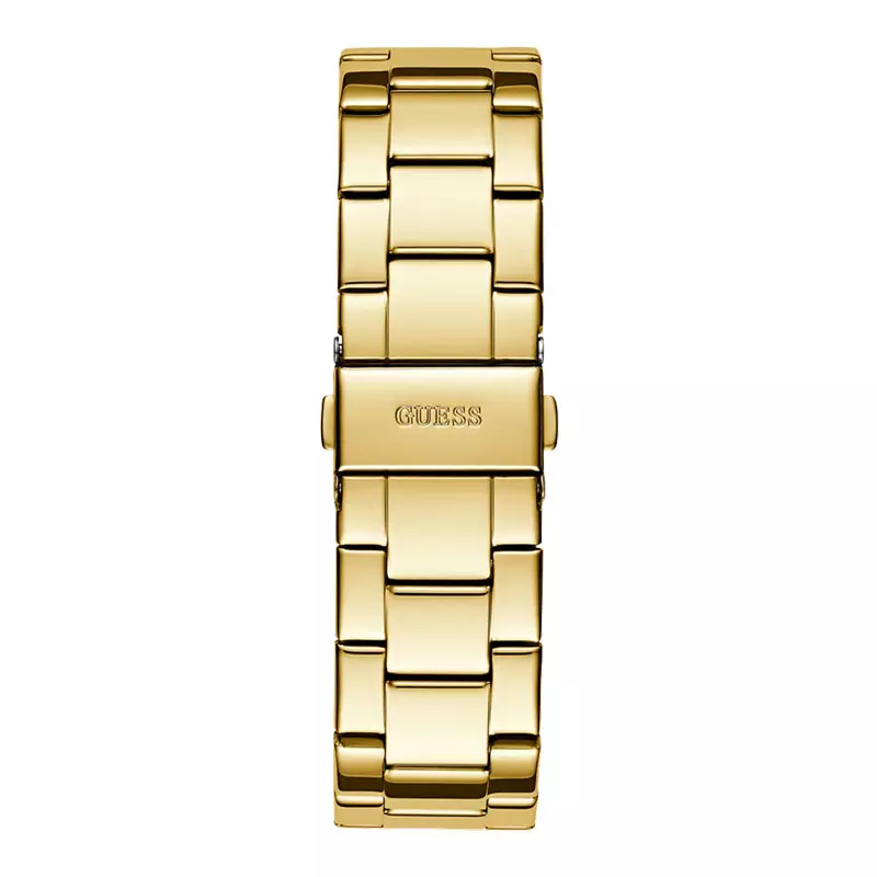 Jam Tangan Wanita Guess Zoe GW0760L2 Ladies Analog Champagne Sunray Dial Gold Stainless Steel Strap