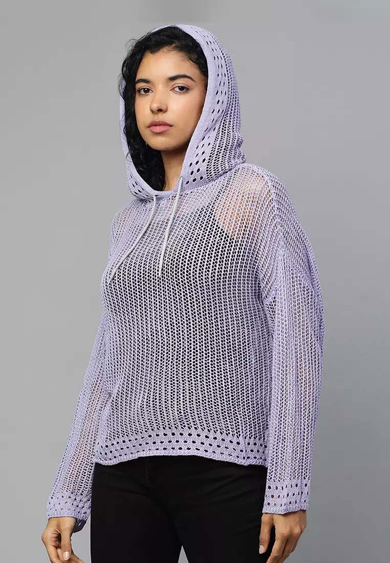 White mesh hoodie on sale