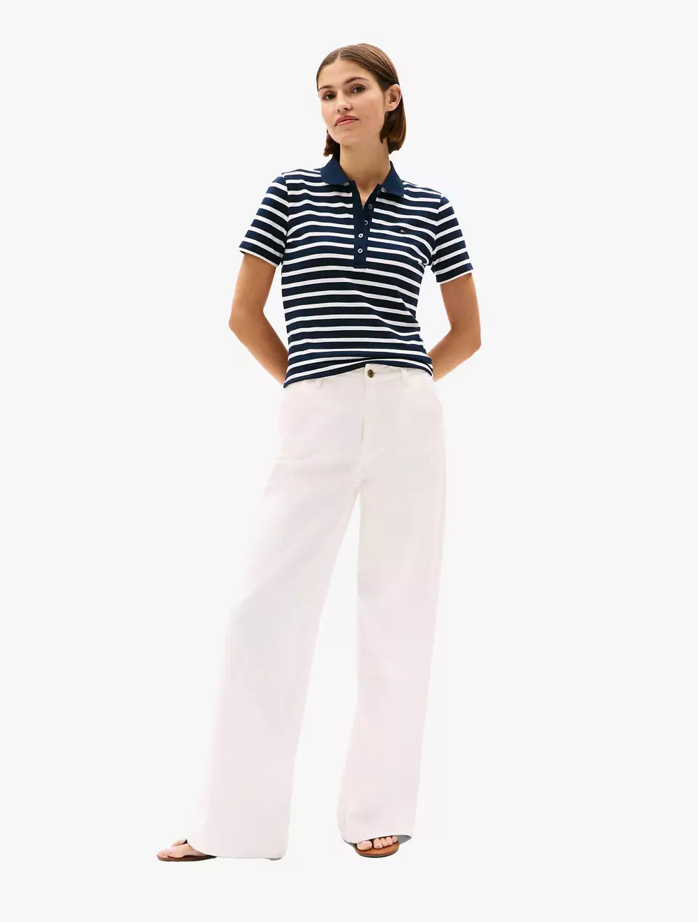 Tommy Hilfiger - Slim Fit Stripe Stretch-Cotton Polo - Navy