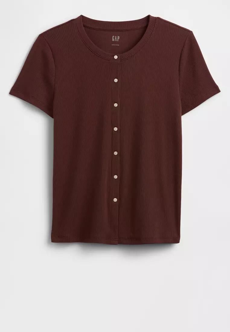 Short Sleeves Ribbed Cardigan