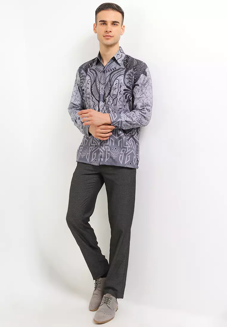Dasi Kemeja Batik Exclusive Premium Pria Casual Modern Lengan Panjang
