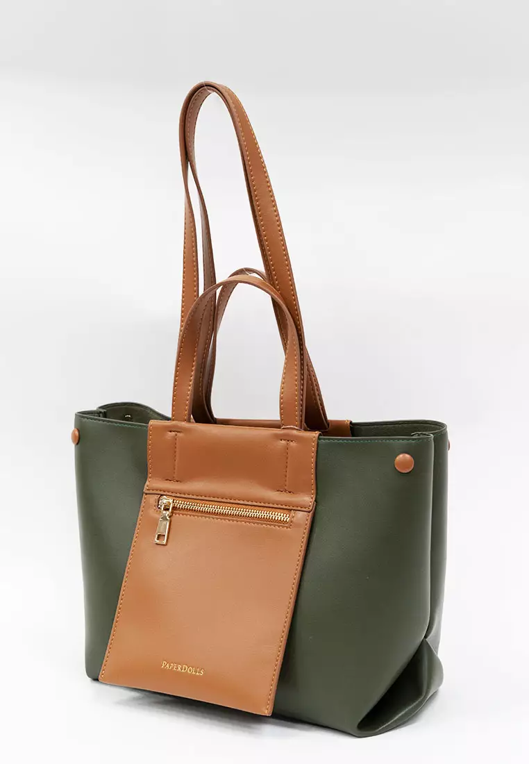 Chloe Color-Block Tote Bag