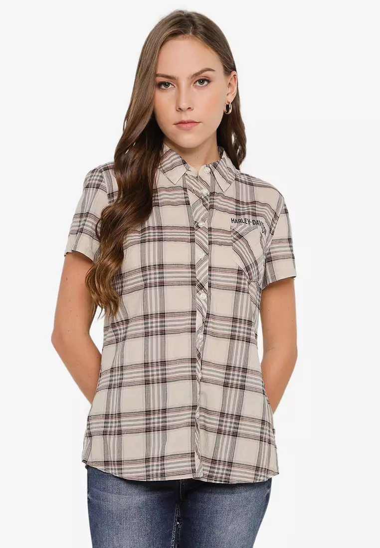 Buy Harley Davidson Winged Logo Plaid Shirt 2024 Online ZALORA Singapore   Harley Davidson 4622 2470512 1 